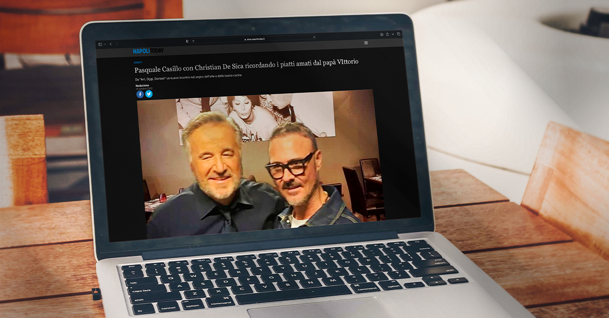 Pasquale Casillo con Christian De Sica ricordando i piatti amati dal pap&agrave; VIttorio