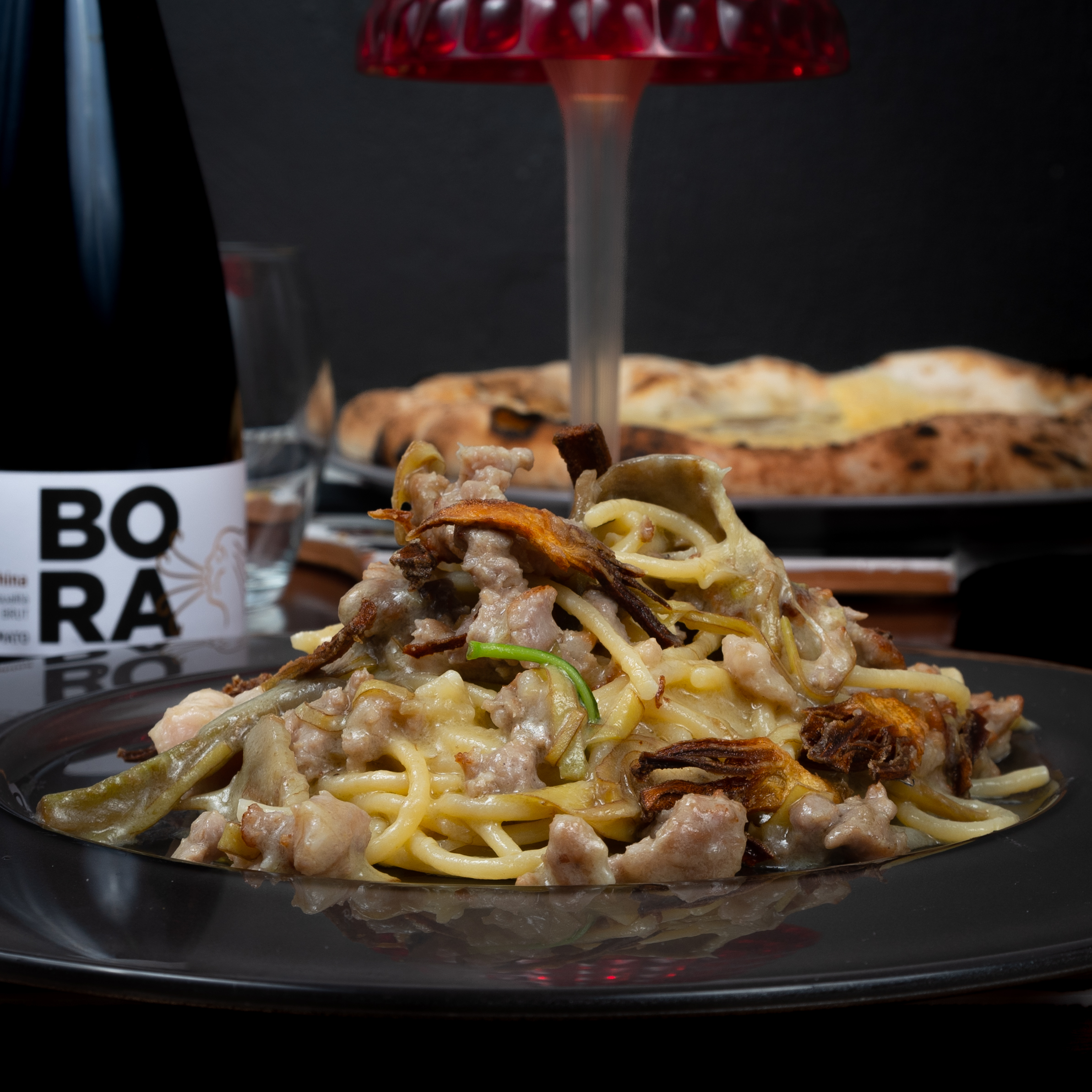 _dsc5180-2 image _dsc5180-2 Spaghetti carciofi violetta di Castellabate e salsiccia sbriciolata di maialino rosa di Castel Poto | Ieri Oggi Domnai