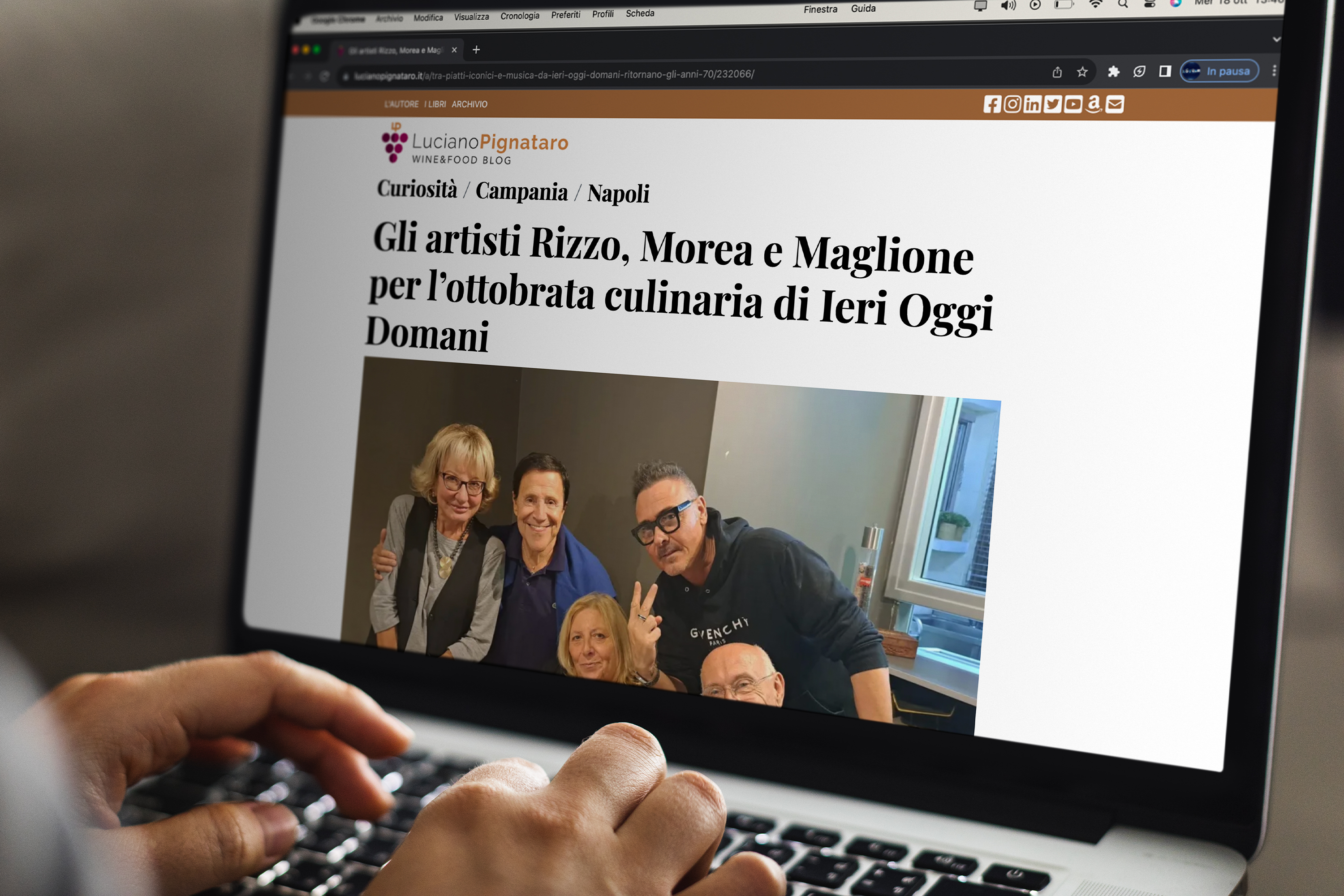 Gli artisti Rizzo, Morea e Maglione per l&rsquo;ottobrata culinaria di Ieri Oggi Domani